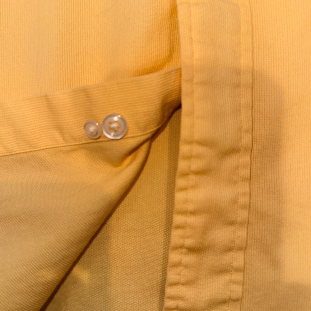Daniel Cremieux Button Down Shirt M Yellow Italian Fabric Cotton Classic Fit - Picture 11 of 12